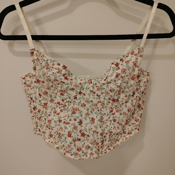 Francesca's Tops - Francesca's Mi Ami Floral Mesh Corset